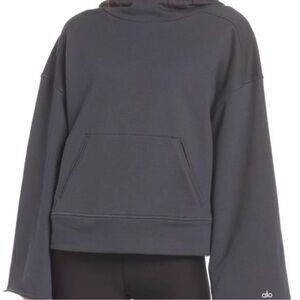ALO Yoga Women’s Bell Sleeve Gray Hoodie Size M